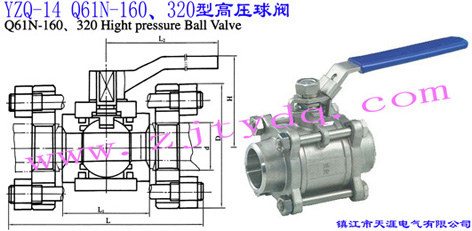 YZQ-14 Q61N-160��320�͸߉����yYZQ-14 Q61N-160��320 High Pressure Ball Valve